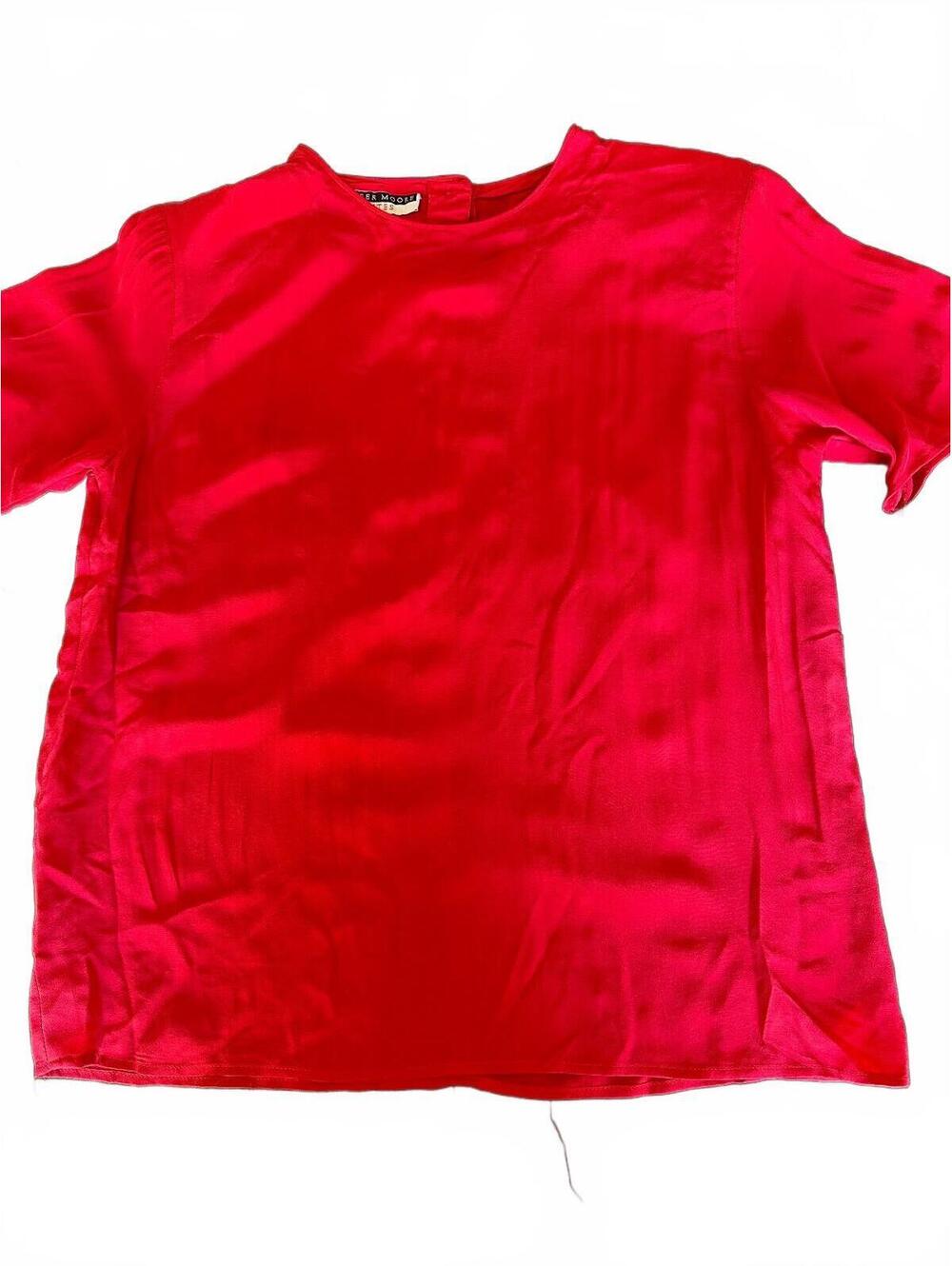 NWT Jennifer Moore Petites Red Silk Blouse P